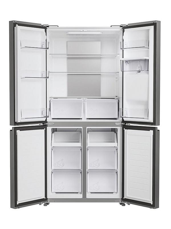 Hoover HHCR3818EWPL Non Plumbed Total No Frost American Fridge Freezer, E Rated - Inox - Image 2
